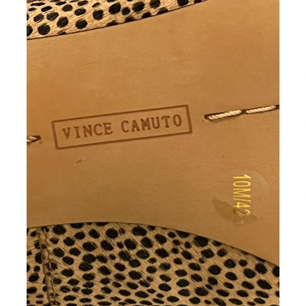 Vince Camuto Natural and Black Spotted Heels With Real Cow’s Fur SZ 10 - Picture 12 of 15